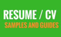 Sample job application Resume, CV, template and a guide of how to write one