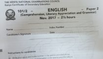 KCSE 2017 English Paper 2 past paper
