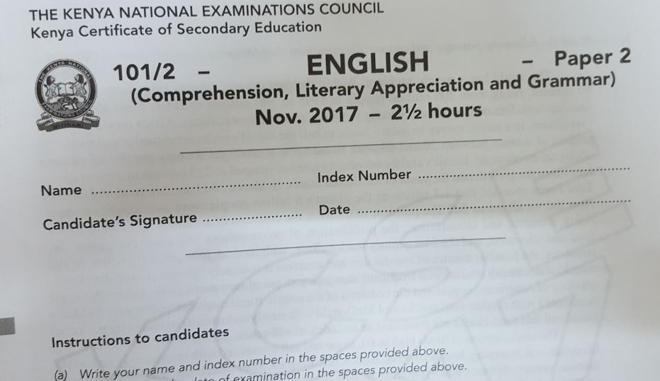 Kcse English Paper 2 2017 Exam Questions And Answers Past Paper