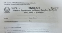 KCSE 2017 English Paper 3 past paper