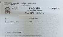 KCSE English Paper 1 2017 Exam Paper with Answers , Official KNEC Past Papers
