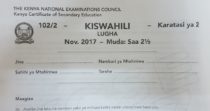 2017 KCSE Kiswahili Paper 2 past paper