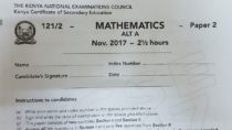 Mathematics Paper 2 Alt A 2017 past paper