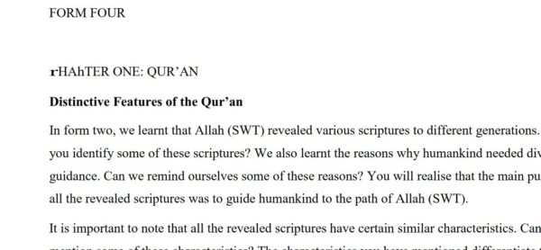 Secondary school Form 4 Islamic Religious Education (IRE) Notes pdf
