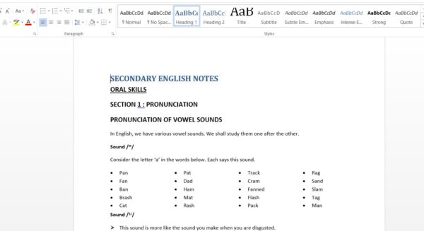 Download pdf of Secondary School English Oral Skills Guide Class Notes for kenya students and teachers