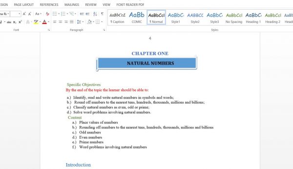 Form one to four mathematics class notes from kicd