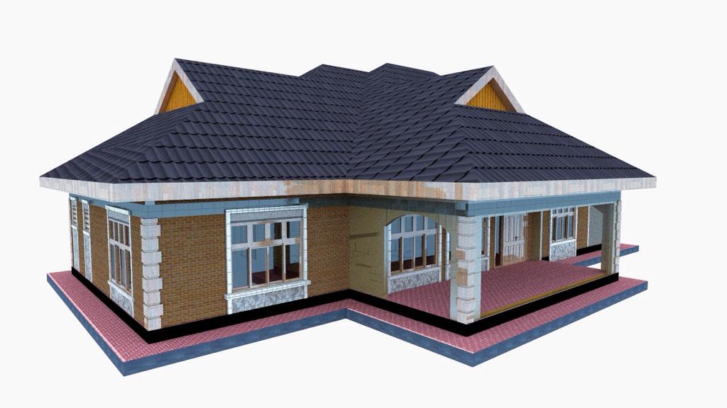 Simple 3 bedroom House Plan in Kenya for a small family