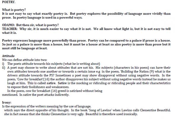 kcse revision oral literature and poetry