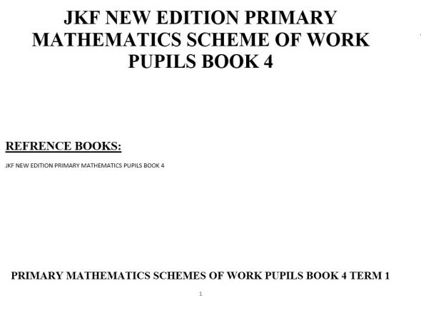 Class 4 jkf new edition maths schemes of work