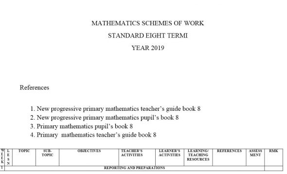 class 8 New progressive primary mathematics term 1,2,3 (new curriculum)