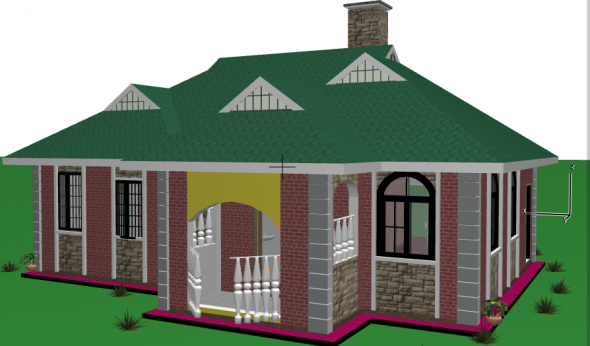 A Simple and Elegant 3 Bedroom Residential House Plan in kenya