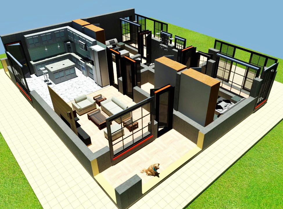2 Bedroom House plan for a family in Kenya
