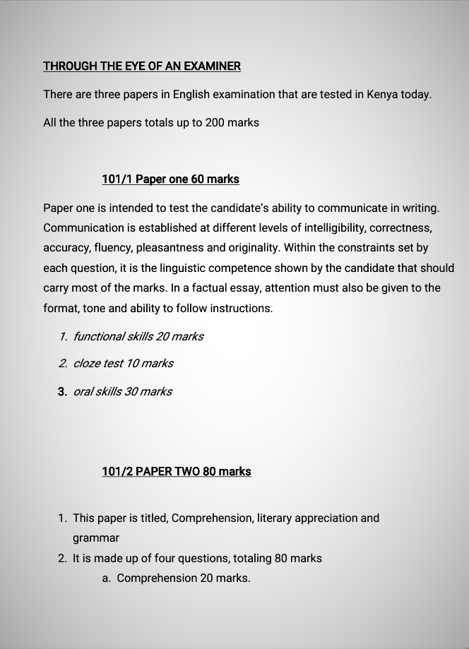 Through the Eye of an Examiner English Paper 3 (The Pearl Setbook)