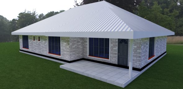 4 Bedroom Bungalow House Plan