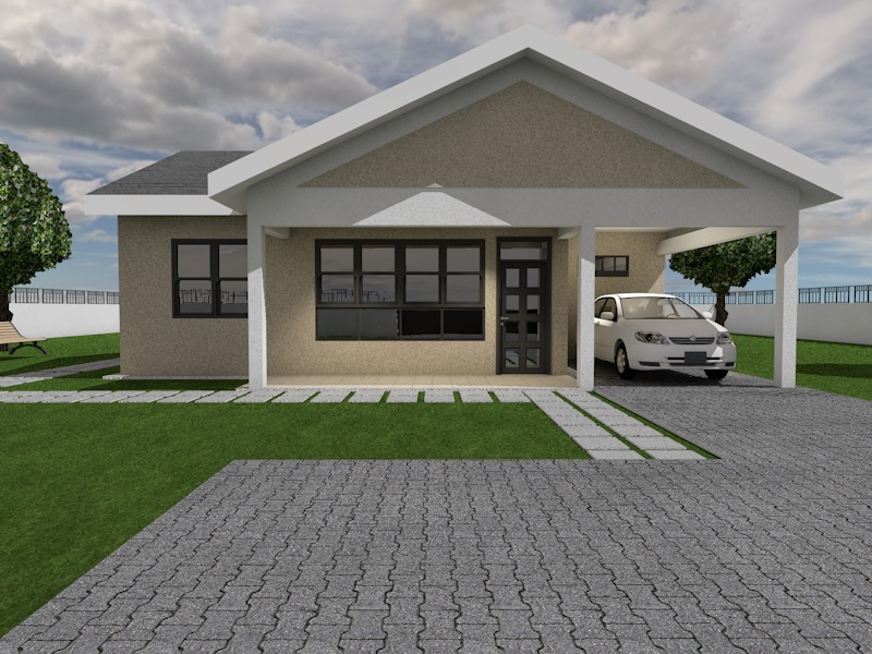 Simple and Elegant 3 Bedroom Bungalow House Plan