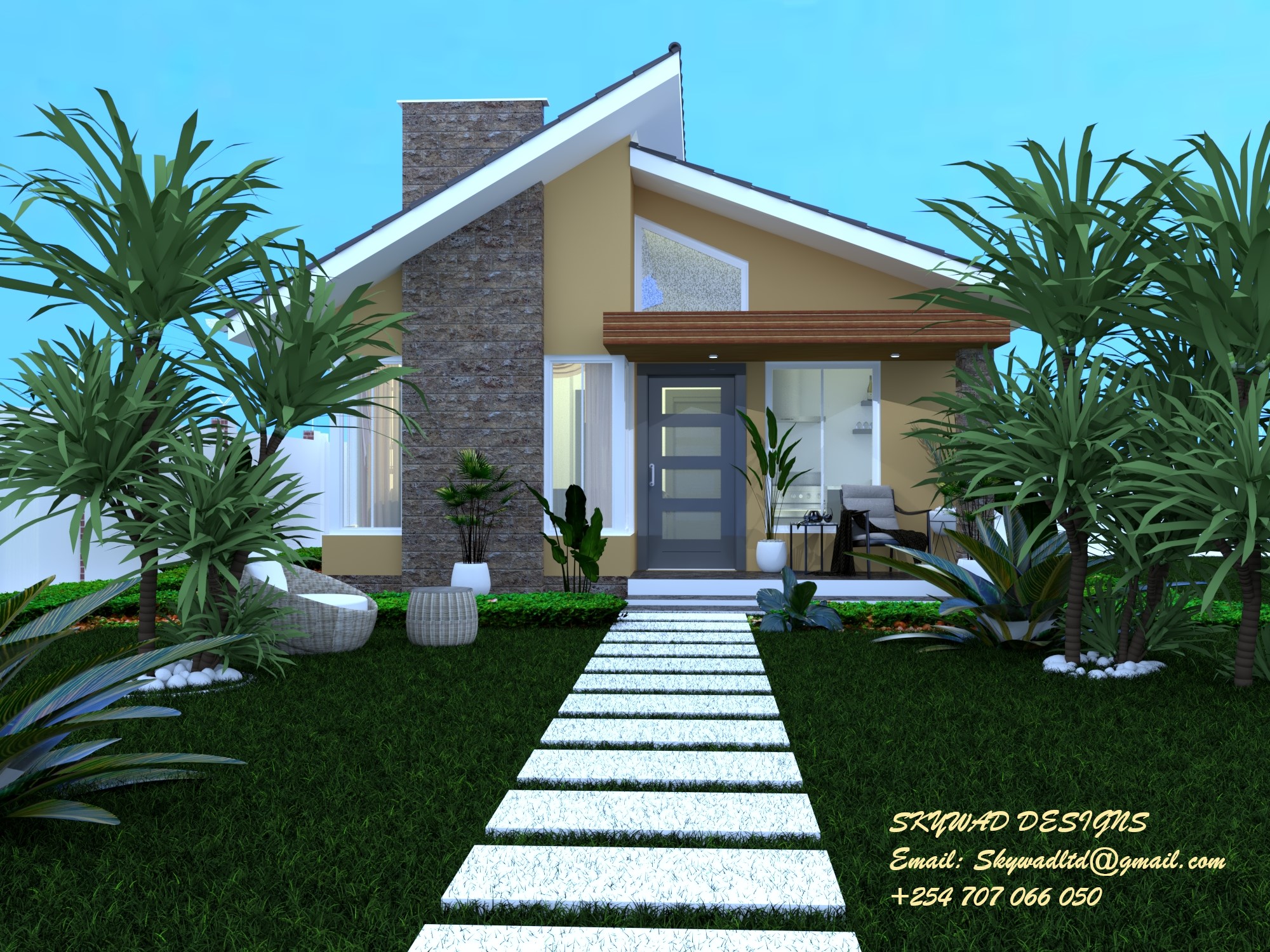 2 Bedroom Bungalow House Plan