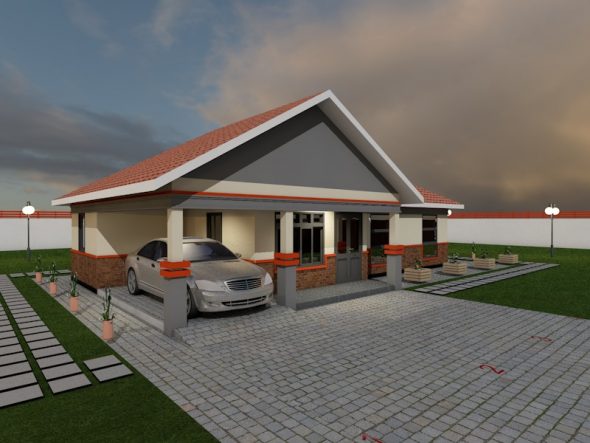 4 Bedroom Bungalow House Plan