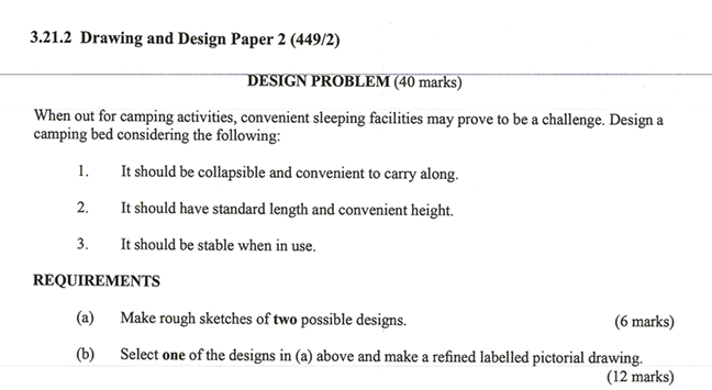KNEC KCSE 2019 Drawing and Design Paper 2 (Past Paper with Marking Scheme)