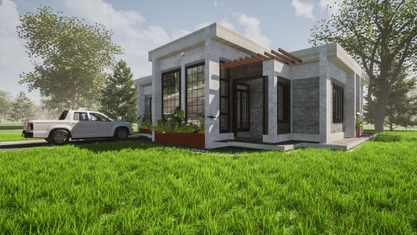 3 Bedroom Modern Bungalow House Plan
