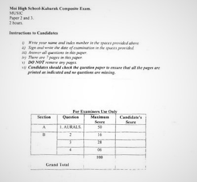 Moi Post-Mock Music Composite Paper 2 & 3 2021 (Without Marking Scheme)