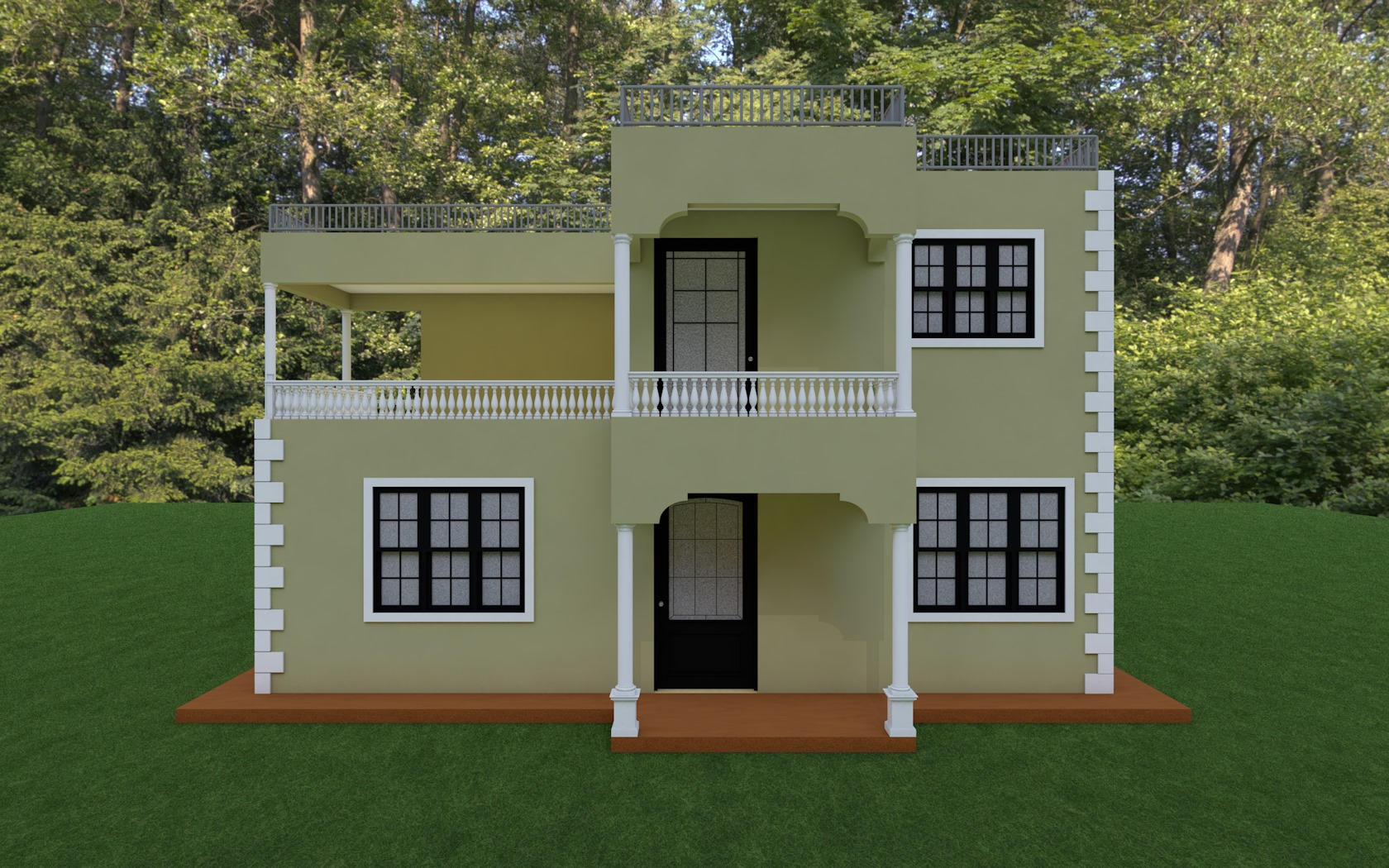 Four Bedroom Maisonette House Plan