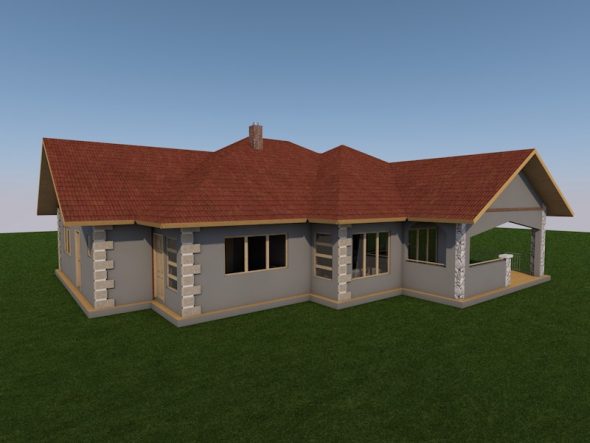 4 Bedroom Bungalow House Plan