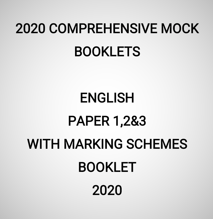 2020 Mock English Paper 1,2&3 Booklet (With Marking Schemes)