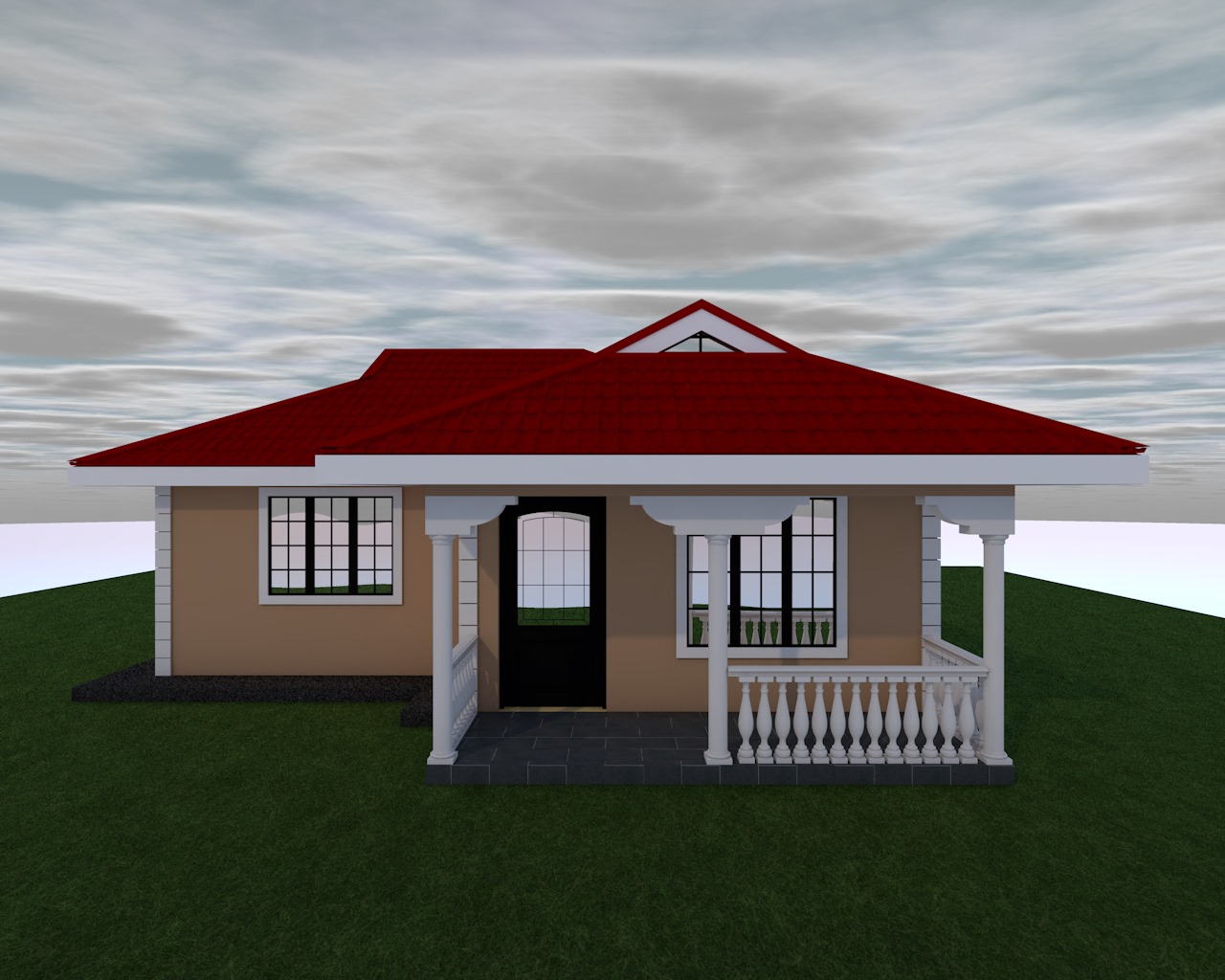 One Bedroom Bungalow House Plan