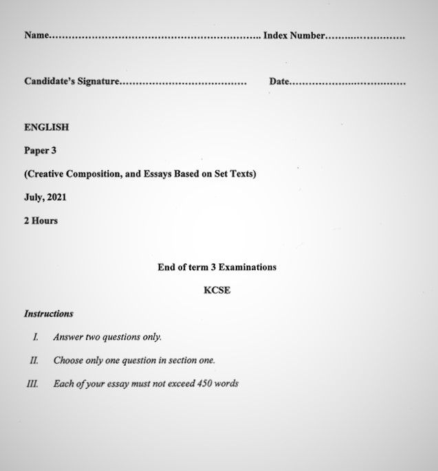 Maranda English PP3 Form 3 End of Term 3 2021