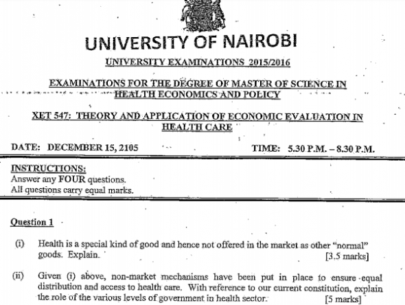 UON Remove term: Msc Health economics Msc Health economics