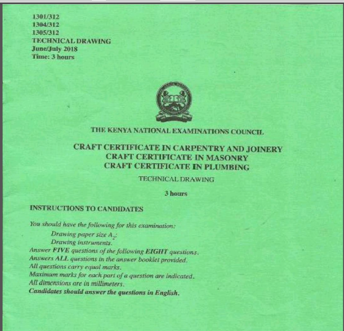 KNEC Exam for Certificate in carpentry and joinery