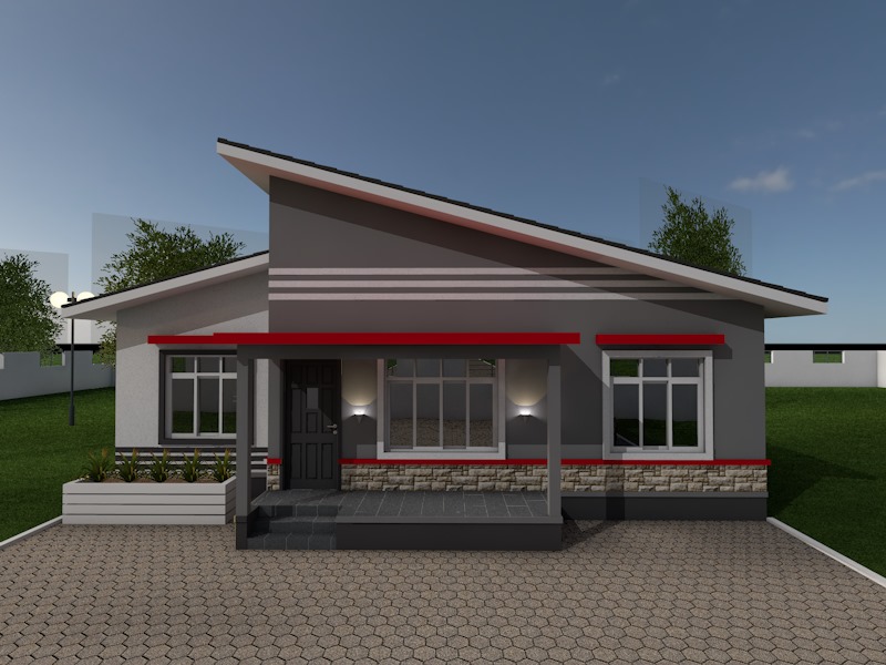 2 Bedroom House Plan(with skillion roof)