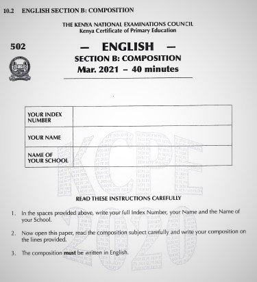 2020 KCPE KNEC English Composition Past Paper
