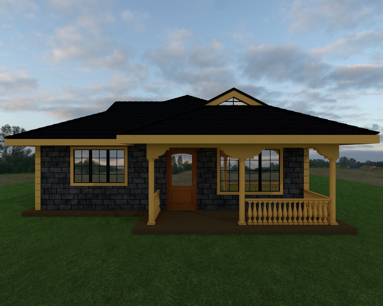 Two Bedroom Bungalow House Plan