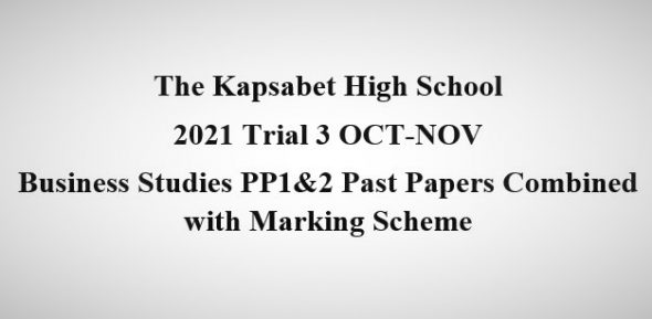 Kapsabet 2021Form 4 Trial 3 Business Studies PP1and 2(With Marking Scheme)