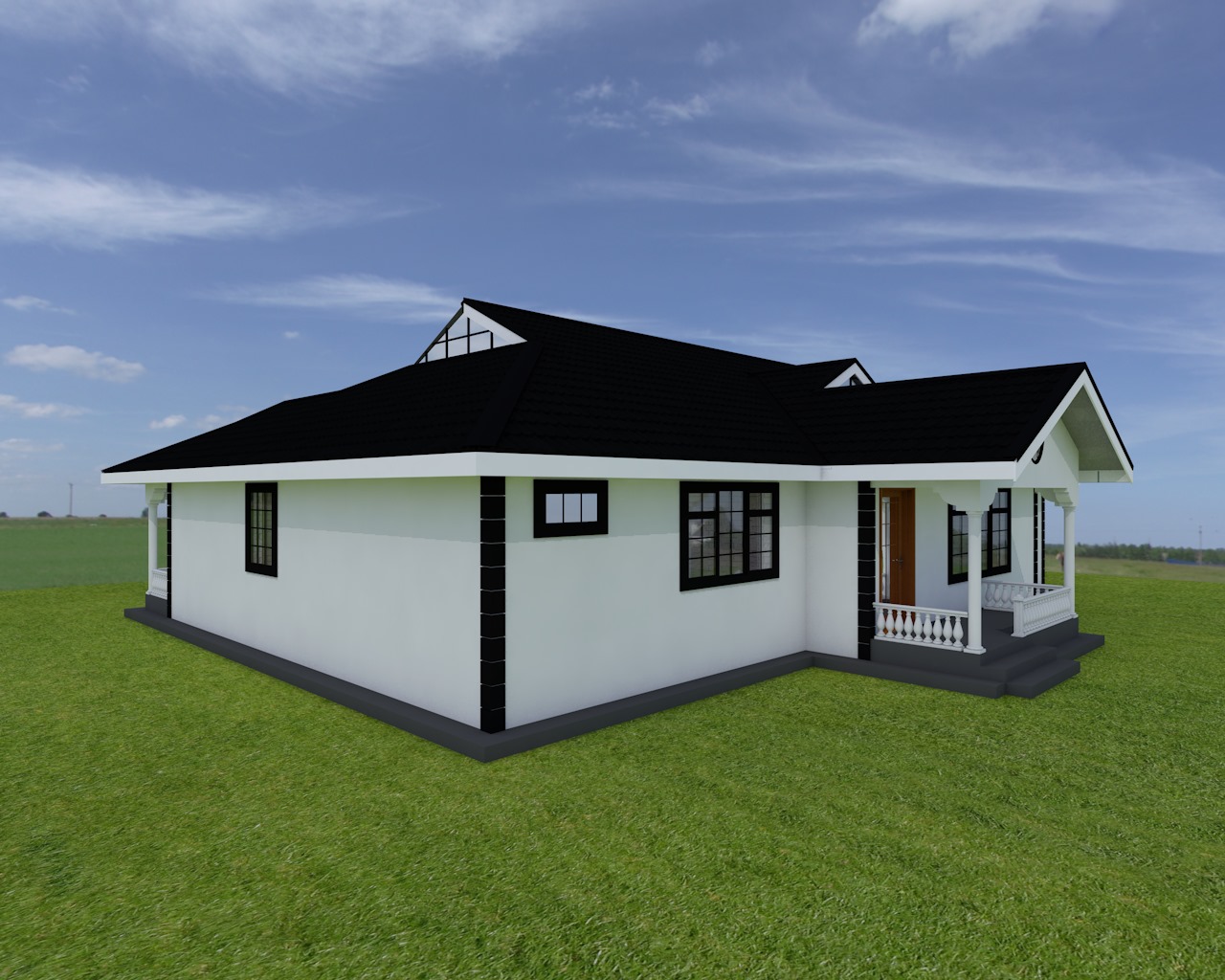 Four Bedroom Bungalow House Plan