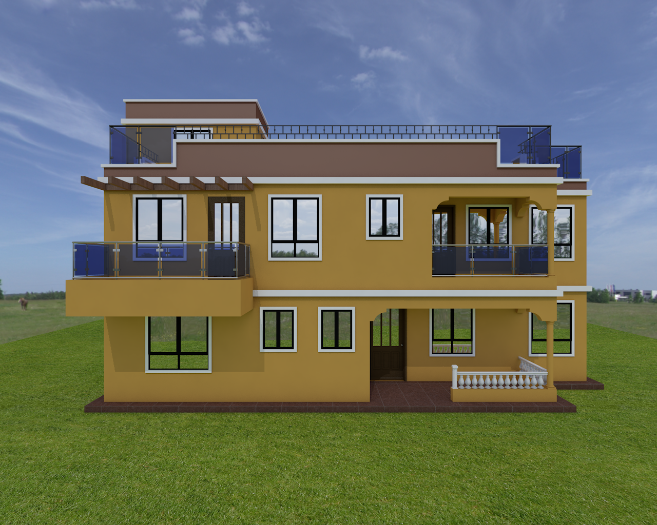 Four Bedroom Maisonette House Plan