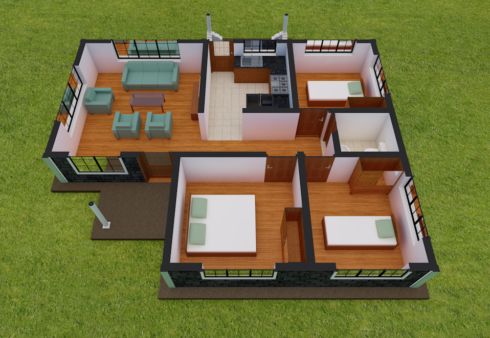 Three Bedroom House Plan Muthurwa