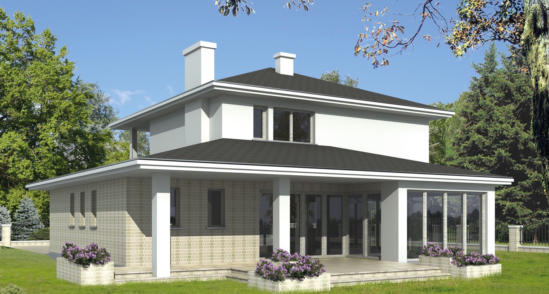 3 Bedroom Mansion House Plan