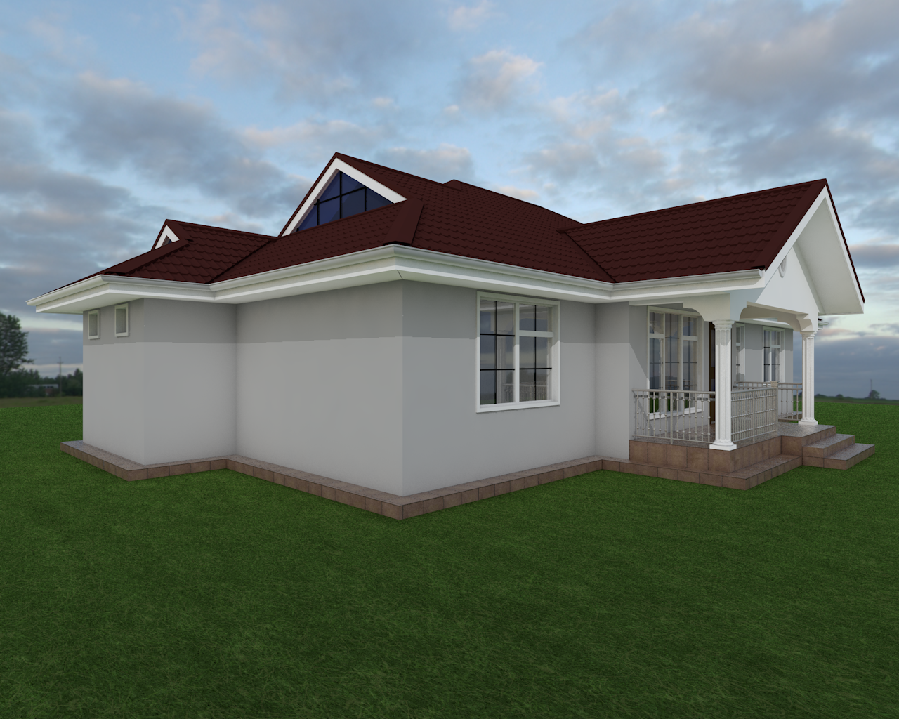 Four Bedroom Bungalow House Plan