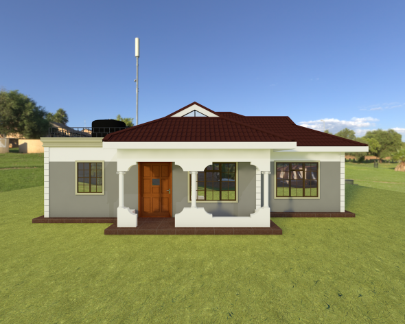 A Two Bedroom Bungalow House Plan