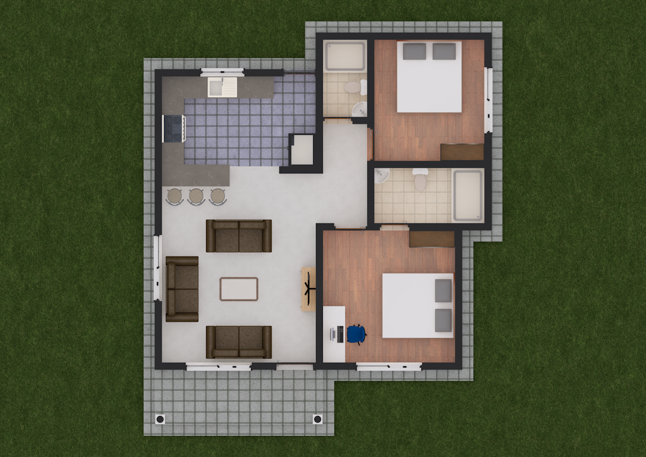 Two Bedroom House Plan