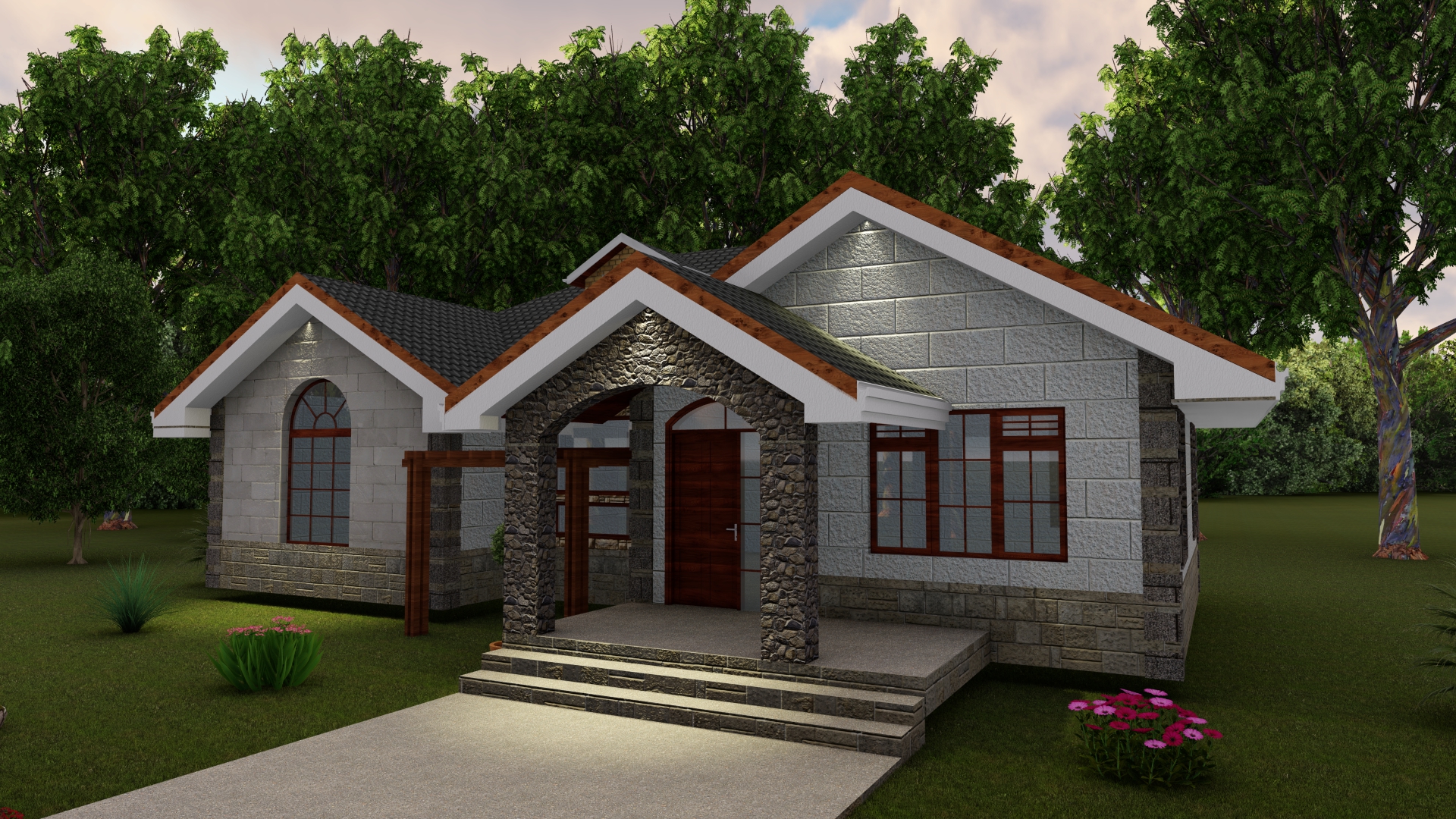 Spacious 2 Bedroom Bungalow House Plan - Muthurwa.com