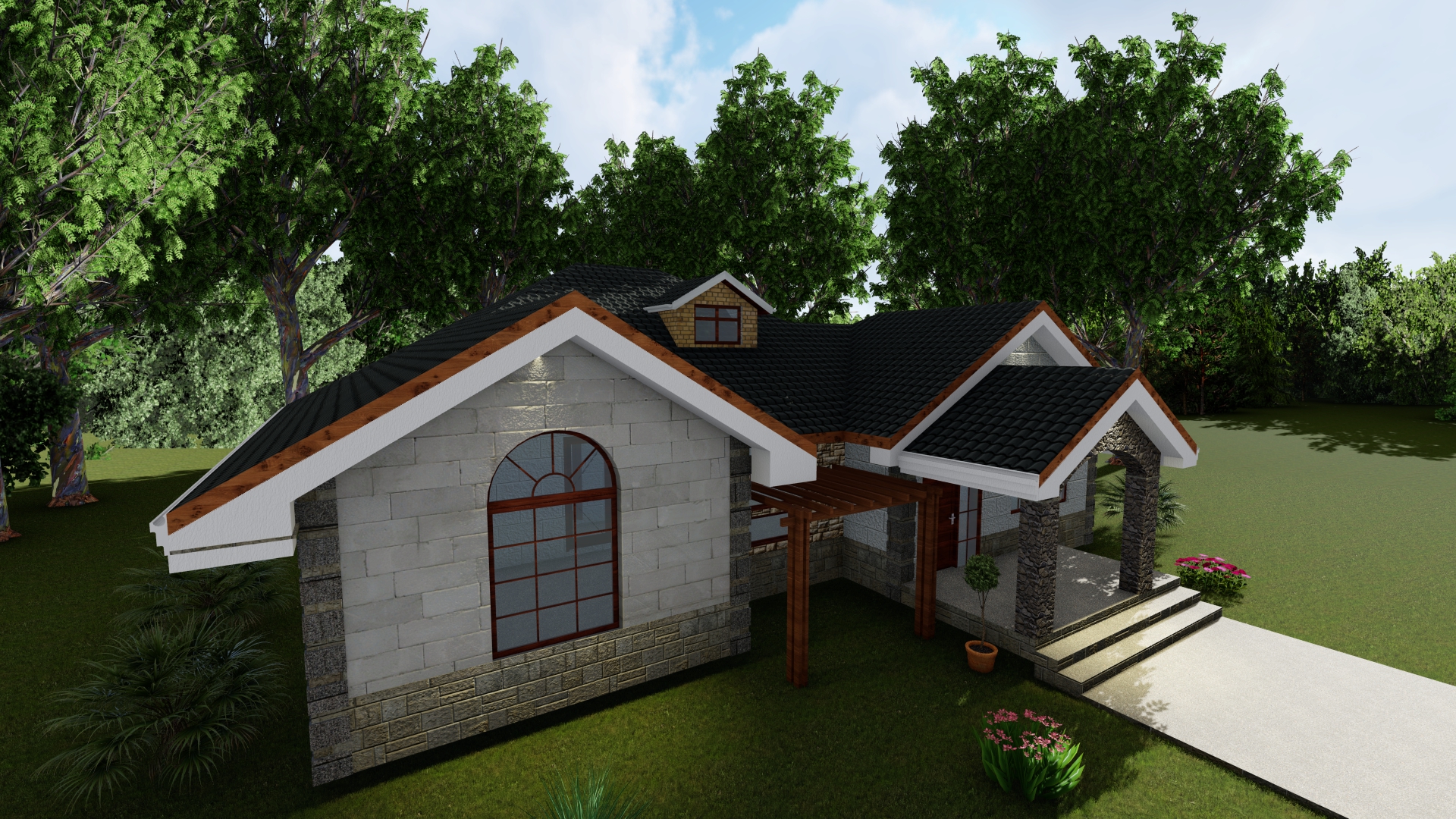 Spacious 2 Bedroom Bungalow House Plan - Muthurwa.com