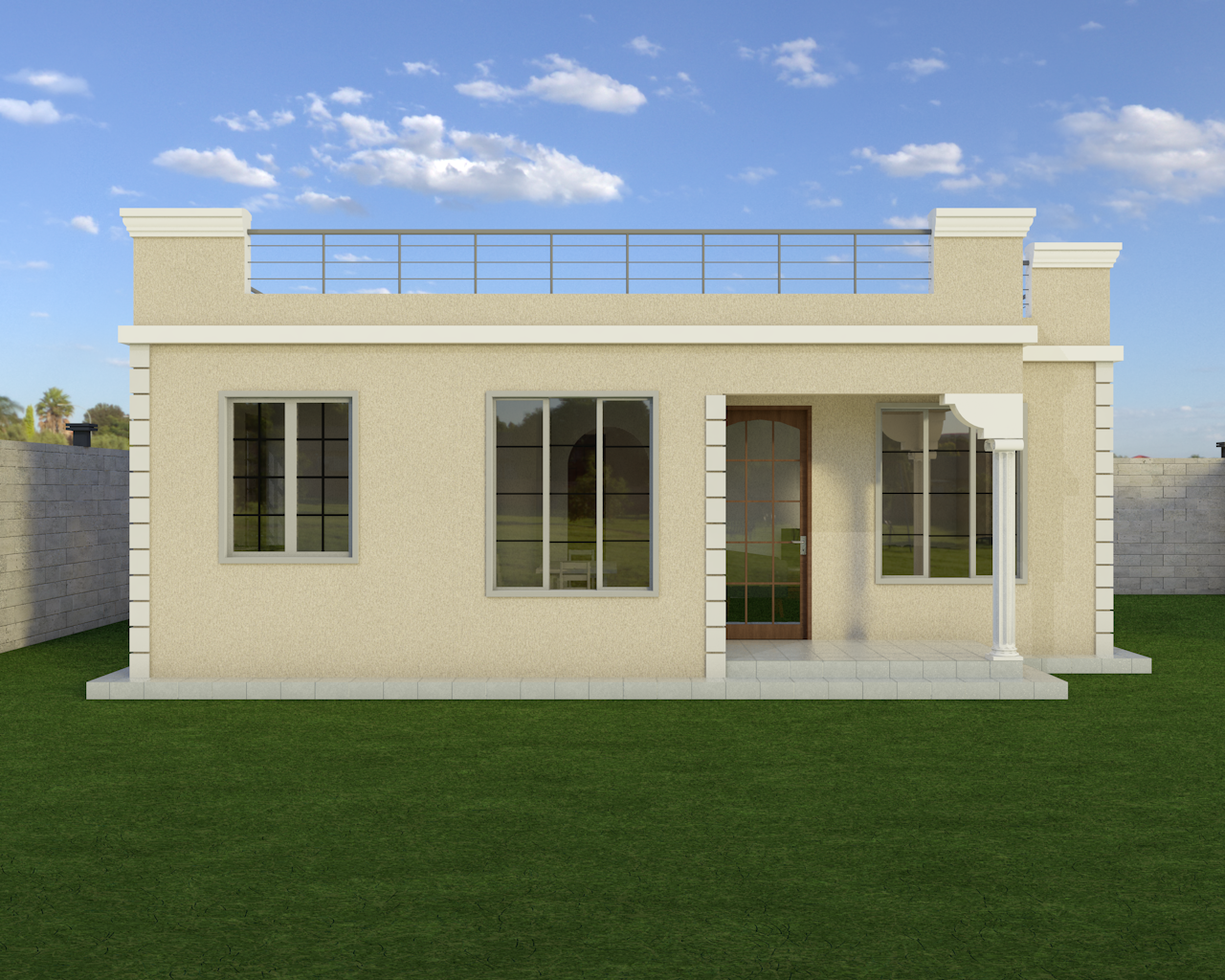 A Three Bedroom Bungalow House Plan