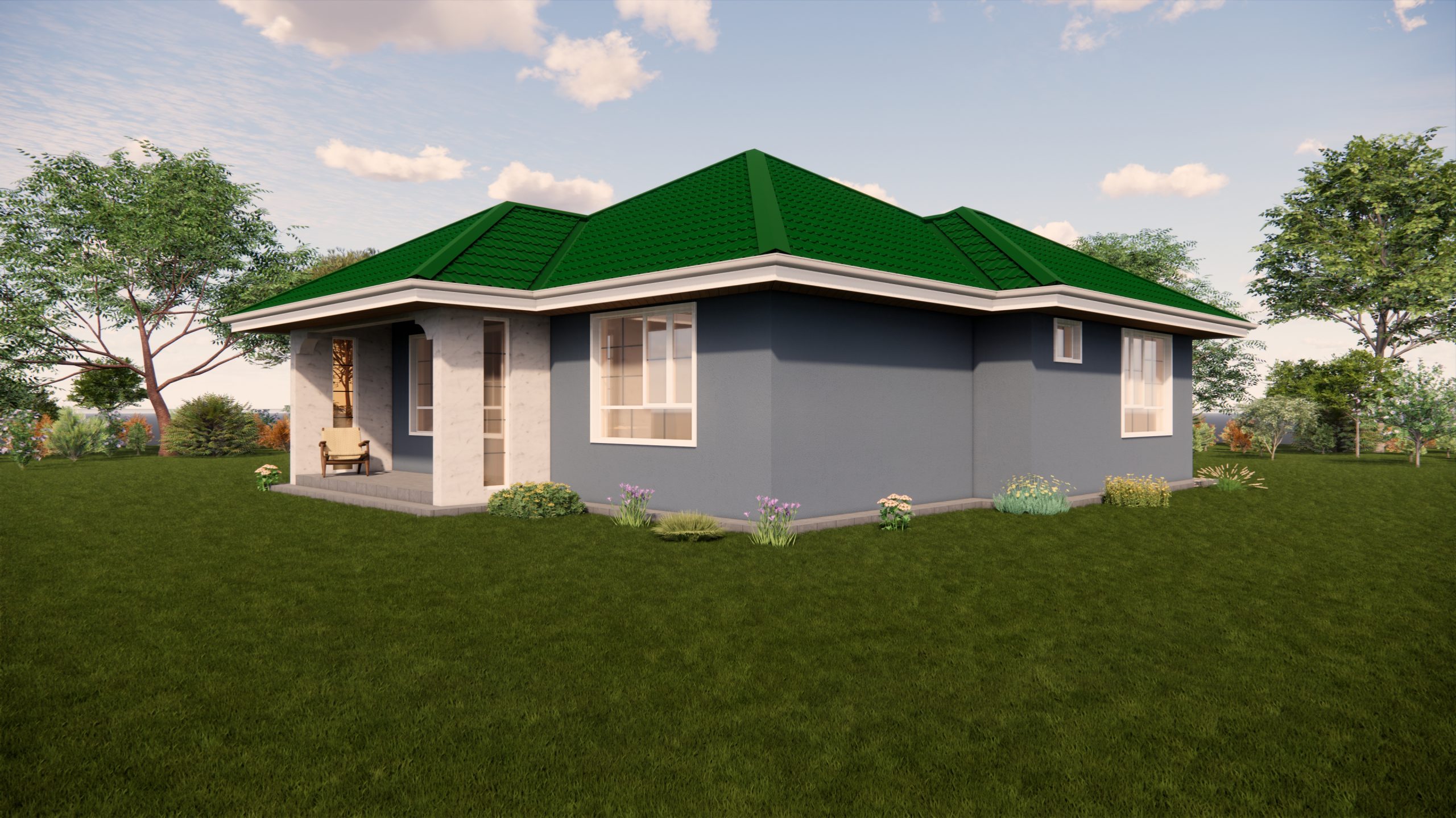 Simple Two Bedroom Bungalow House Plan
