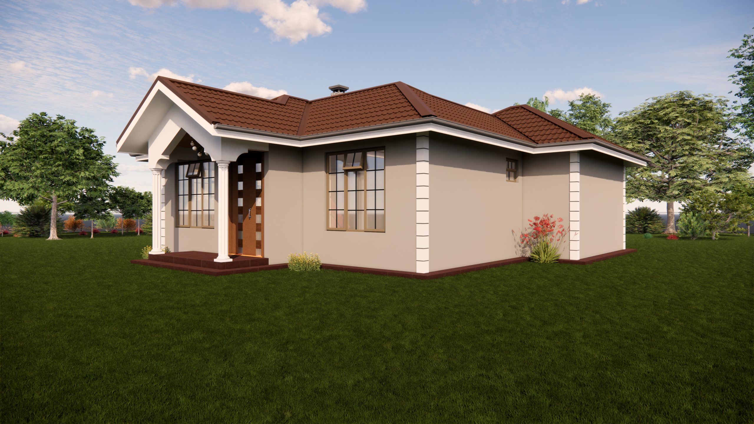 A Graceful Two Bedroom Bungalow House Plan