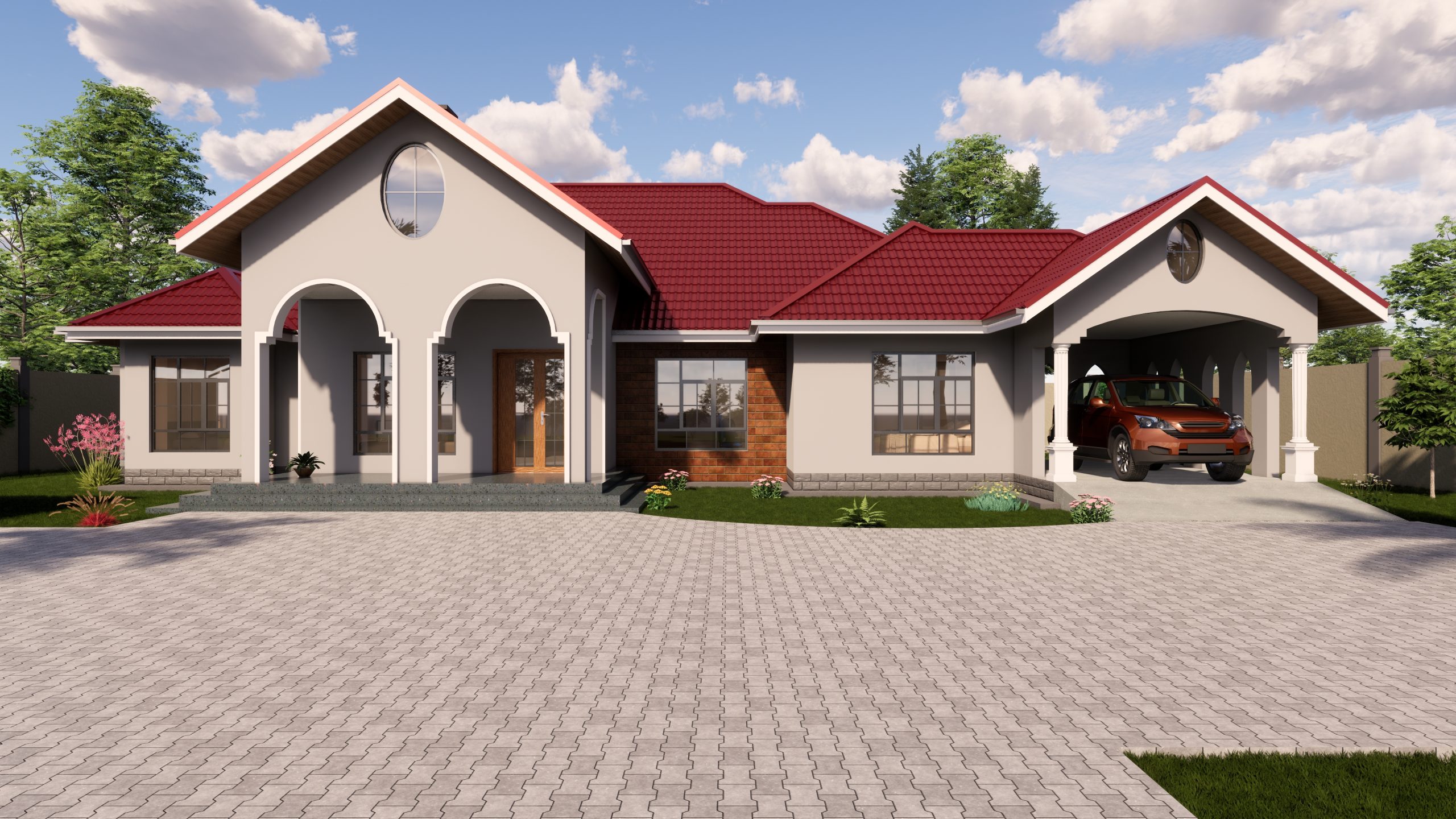 Four Bedroom Bungalow House Plan