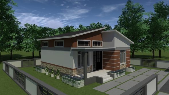 2 Bedroom House Plan With High Ceiling