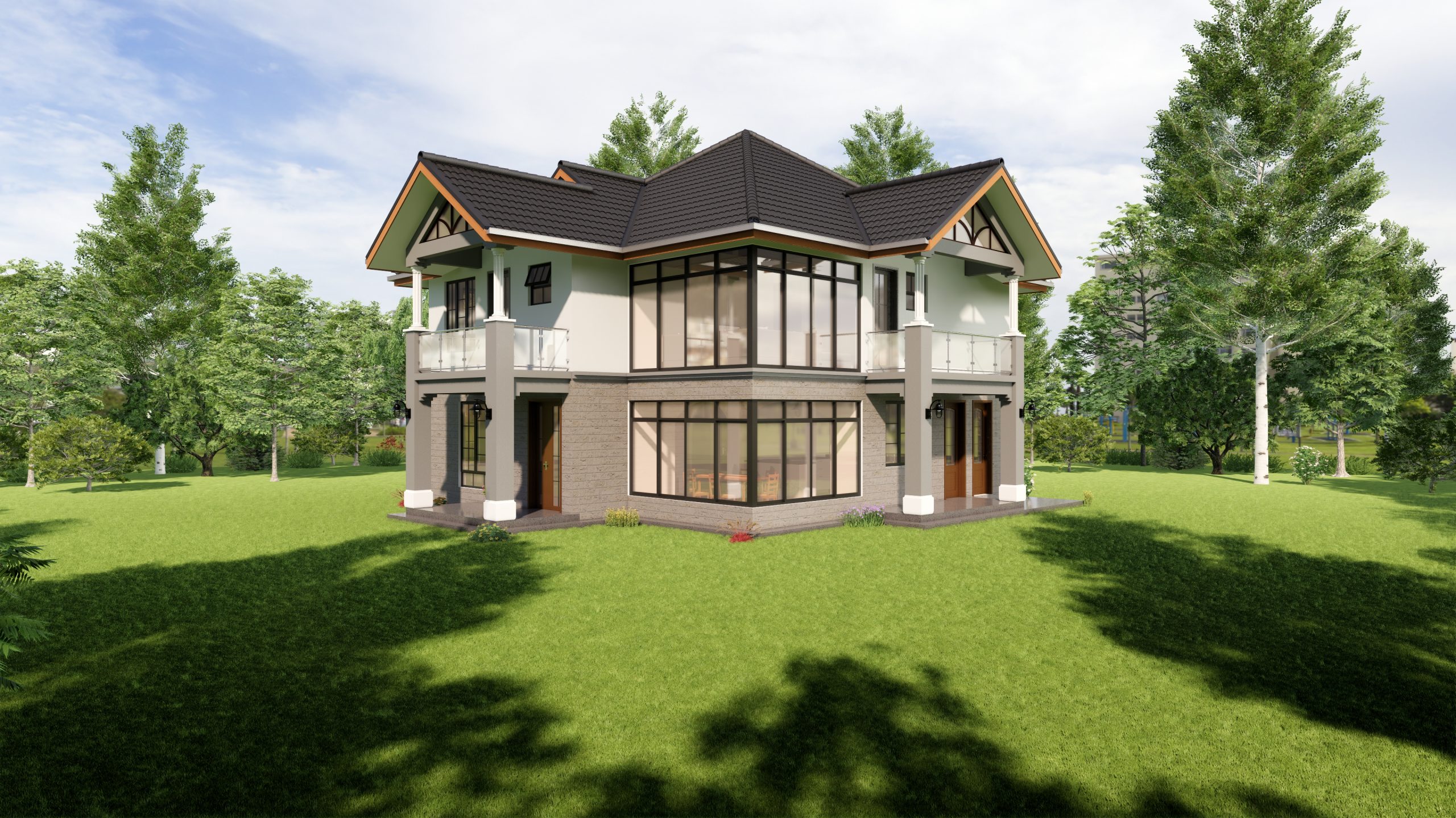 An Elegant Four Bedroom Maisonette House Plan